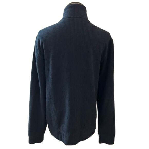 EUC Perry Ellis Dark Navy Pinstripe Zip Up Jacket with Stand-Up Collar. Size L - Picture 6 of 9